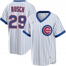 men's & youth Chicago Cubs 29 Michael Busch Jersey White 1968 Cooperstown Collection Player Baseball