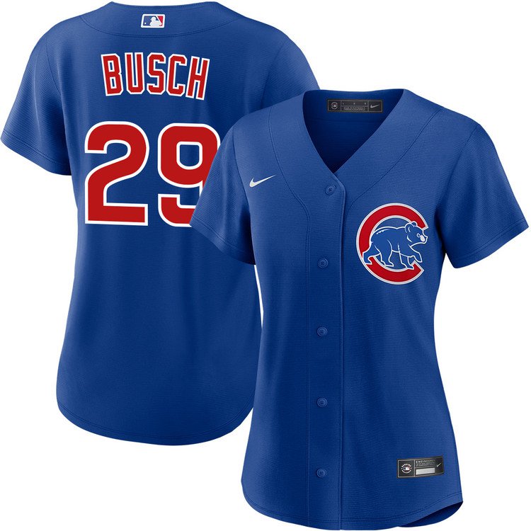 women's Chicago Cubs 29 Michael Busch Jersey Royal Alternate Limited Player Game Baseball
