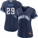 women's Chicago Cubs 29 Michael Busch Jersey Navy City Connect Limited Player Game Baseball