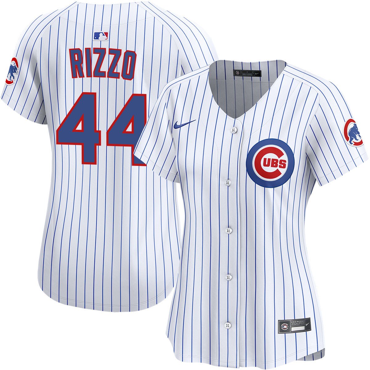 women's Chicago Cubs 44 Anthony Rizzo Jersey White Pinstripe Home Limited Retired Player Baseball