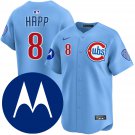 men's & youth Chicago Cubs 8 Ian Happ Jersey Blue Alternate Limited with M Patch Player Baseball
