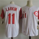 men's & youth Cincinnati Reds 11 Barry Larkin Jersey 1995 Throwback Home White Limited Baseball