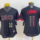 women's Cincinnati Reds 11 Barry Larkin Jersey Black City Connect Limited Retired Player Baseball