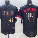 men's & youth Cincinnati Reds 44 Elly De La Cruz Jersey Black 2023 City Connect Elite Baseball