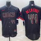 men's & youth Cincinnati Reds 44 Elly De La Cruz Jersey Black 2023 City Connect Elite Baseball