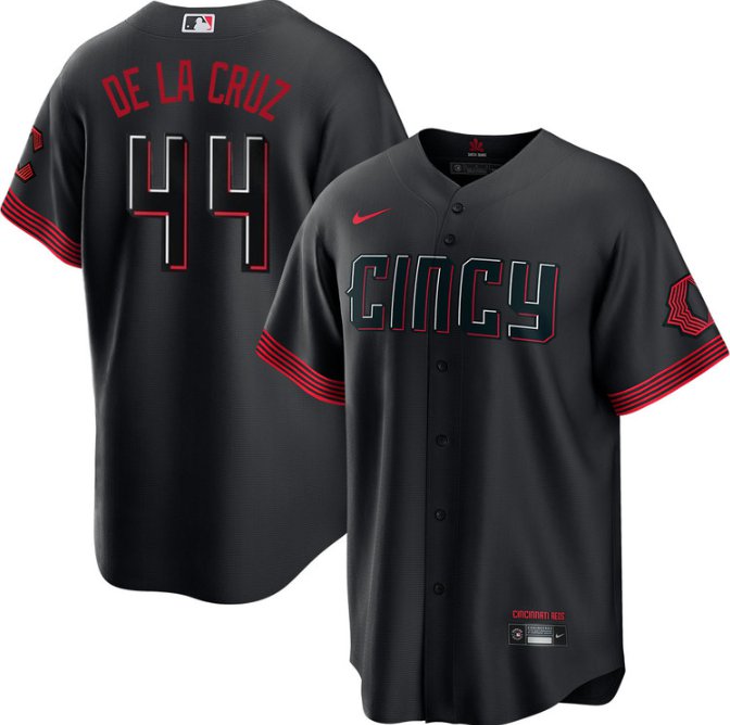 men's & youth Cincinnati Reds 44 Elly De La Cruz Jersey Black 2023 City Connect Limited Baseball