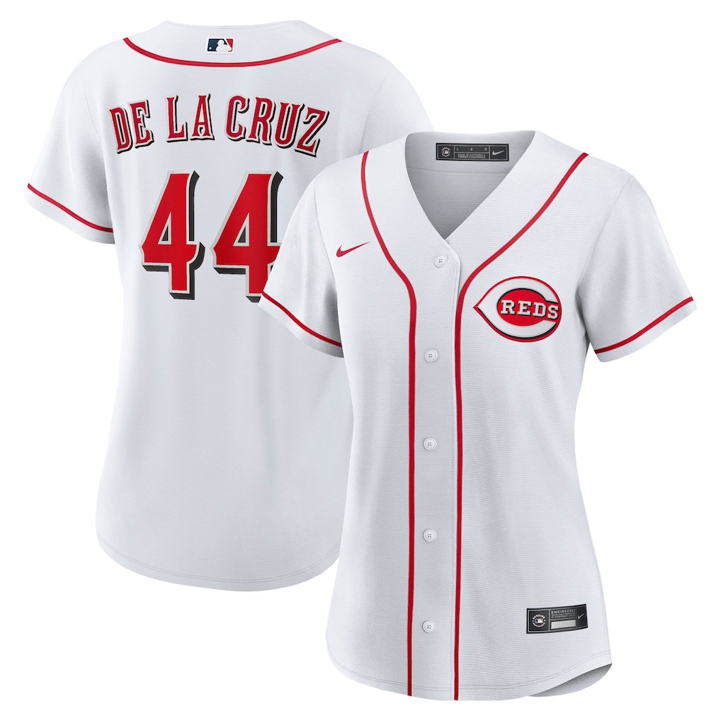 women's Cincinnati Reds 44 Elly De La Cruz Jersey White Home Limited Player Game Baseball