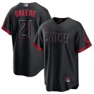 men's & youth Cincinnati Reds 21 Hunter Greene Jersey Black 2023 City Connect Limited Baseball