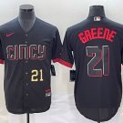 men's & youth Cincinnati Reds 21 Hunter Greene Jersey Black 2023 City Connect Limited Baseball