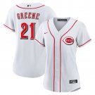 women's Cincinnati Reds 21 Hunter Greene Jersey White Home Limited Player Game Baseball