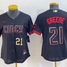 women's Cincinnati Reds 21 Hunter Greene Jersey Black 2023 City Connect Limited Player Baseball