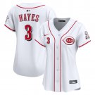 women's Cincinnati Reds 3 Ke'Bryan Hayes Jersey White Home Limited Player Game Baseball