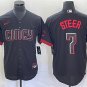 men's & youth Cincinnati Reds 7 Spencer Steer Jersey Black 2023 City Connect Limited Player Baseball