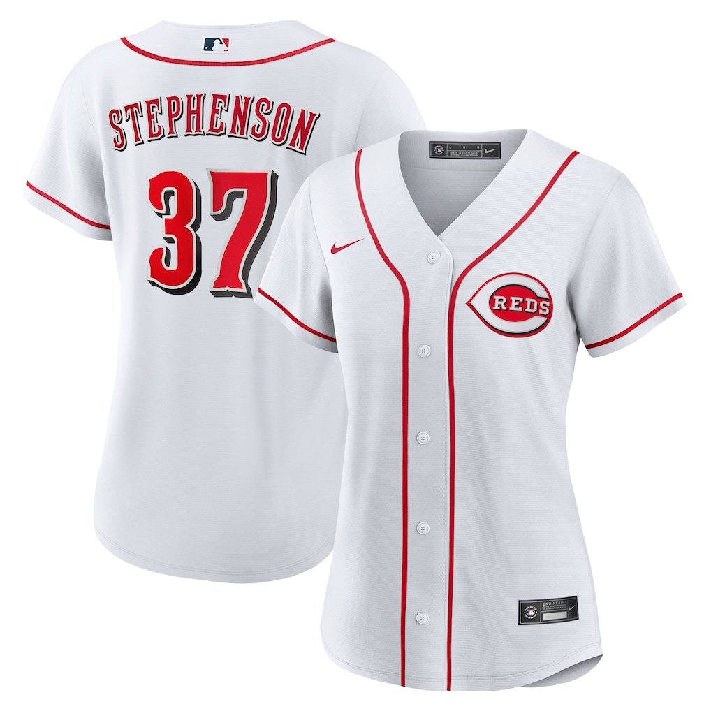 women's Cincinnati Reds 37 Tyler Stephenson Jersey White Home Limited Player Game Baseball