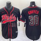 men's & youth Cincinnati Reds 30 Ken Griffey Jr. Jersey Black Cool Base Limited Retired Baseball