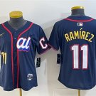 women's Cleveland Guardians 11 Jose Ramirez Jersey Navy 2025 All-Star Game Limited Player Baseball