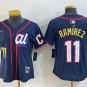 women's Cleveland Guardians 11 Jose Ramirez Jersey Navy 2025 All-Star Game Limited Player Baseball