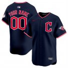 men's & youth Cleveland Guardians 00 Custom name number Jersey 2025 Navy Alternate Limited Baseball