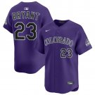 men's & youth Colorado Rockies 23 Kris Bryant Jersey Purple Alternate Limited Player Game Baseball
