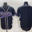 men's & youth Colorado Rockies Blank Jersey Black With Patch Cool Base Limited Player Baseball