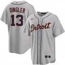 men's & youth Detroit Tigers 13 Dillon Dingler Jersey Grey Road Limited Player Game Baseball