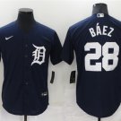 men's & youth Detroit Tigers 28 Javier Baez Jersey Navy White Alternate Limited Player Game Baseball