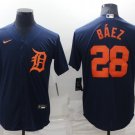 men's & youth Detroit Tigers 28 Javier Baez Jersey Navy Orange Alternate Limited Player Baseball