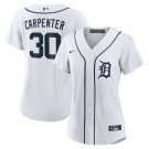 women's Detroit Tigers 30 Kerry Carpenter Jersey White Home Limited Player Game Baseball