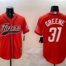 men's & youth Detroit Tigers 31 Riley Greene Jersey Orange with Patch Limited Player Baseball