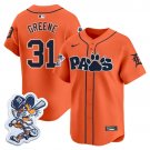 men's & youth Detroit Tigers 31 Riley Greene Jersey Orange Paws Patch Limited Player Baseball