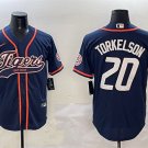 men's & youth Detroit Tigers 20 Spencer Torkelson Jersey Navy with Patch Limited Player Baseball