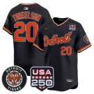 men's & youth Detroit Tigers 20 Spencer Torkelson Jersey Black USA 250' Patch Limited Baseball