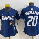 women's Detroit Tigers 20 Spencer Torkelson Jersey Navy 2024 City Connect Limited Player Baseball