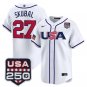 men's & youth USA team 27 Tarik Skubal Jersey White 2026 World Classic 250th Patch Stadium Baseball