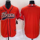 men's & youth Detroit Tigers Blank Jersey Orange with Patch Limited Player Game Baseball