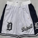 men's Detroit Tigers Just Don White Black Classic Zipper Pocket Baseball Shorts