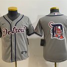 youth Detroit Tigers Blank Jersey Team Big Logo Grey Road Limited Player Game Baseball