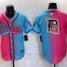 men's & youth Detroit Tigers Blank Jersey Team Big Logo Pink Blue Fashion Limited Player Baseball