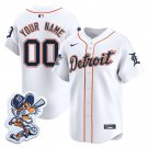 men's & youth Detroit Tigers 00 Custom name number Jersey White Paws Patch Limited Player Baseball