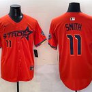 men's & youth Houston Astros 11 Cam Smith Jersey Orange 2025 City Connect with Texas Patch Baseball