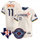 men's & youth Houston Astros 11 Cam Smith Jersey Cream 2025 City Connect with Texas Patch Baseball