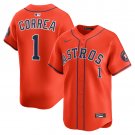 men's & youth Houston Astros 1 Carlos Correa Jersey Orange Alternate Limited Player Game Baseball