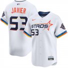 men's & youth Houston Astros 53 Cristian Javier Jersey White 2025 City Connect Limited Baseball