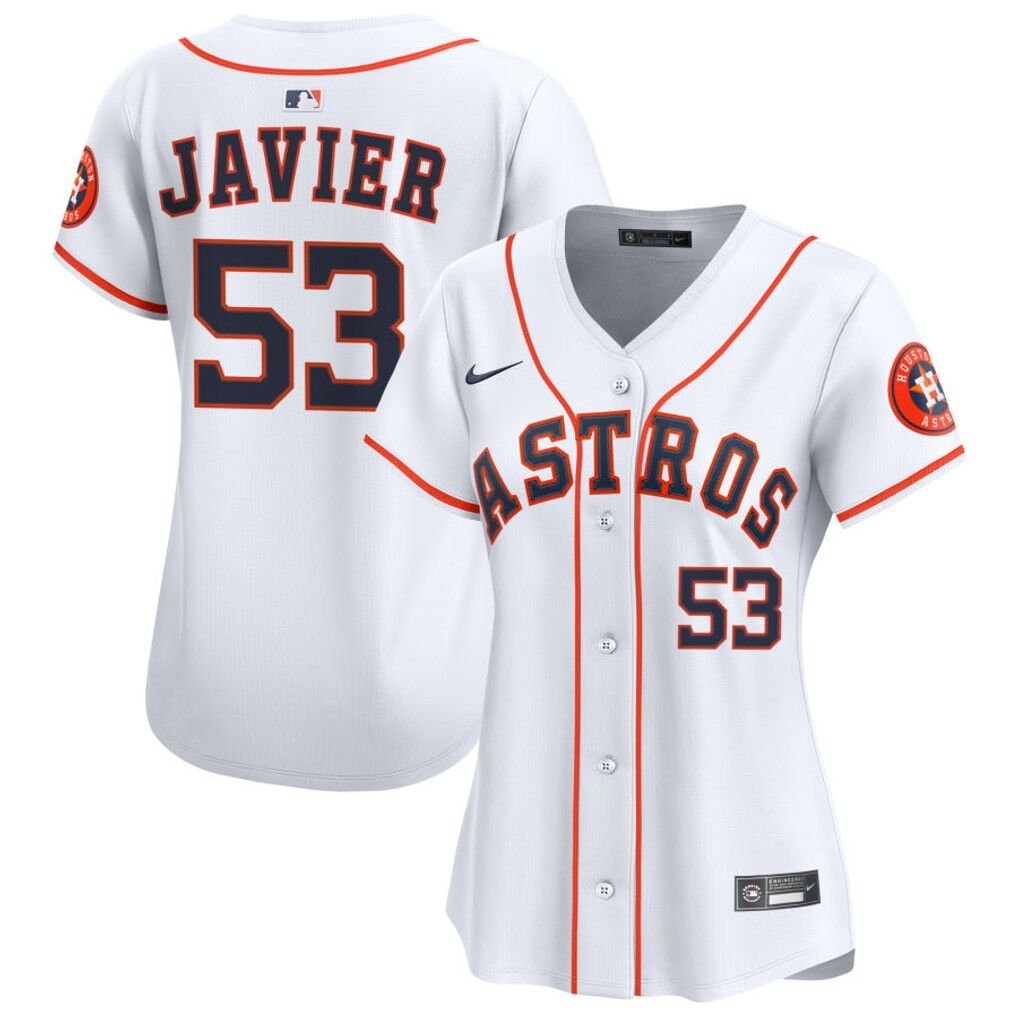 women's Houston Astros 53 Cristian Javier Jersey White Home Limited Player Game Baseball