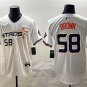 men's & youth Houston Astros 58 Hunter Brown Jersey White 2025 City Connect Limited Player Baseball