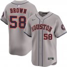 men's & youth Houston Astros 58 Hunter Brown Jersey Grey Road Limited Player Game Baseball