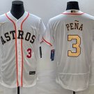 men's & youth Houston Astros 3 Jeremy Peña Jersey 2023 White Gold World Serise Champions Patch