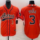 men's & youth Houston Astros 3 Jeremy Peña Jersey Orange with Patch Limited Player Baseball
