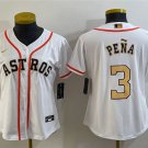 women's Houston Astros 3 Jeremy Peña Jersey White/Gold 2023 Gold Collection Limited Player Baseball