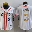 women's Houston Astros 3 Jeremy Peña Jersey White Home Limited Player Game Baseball